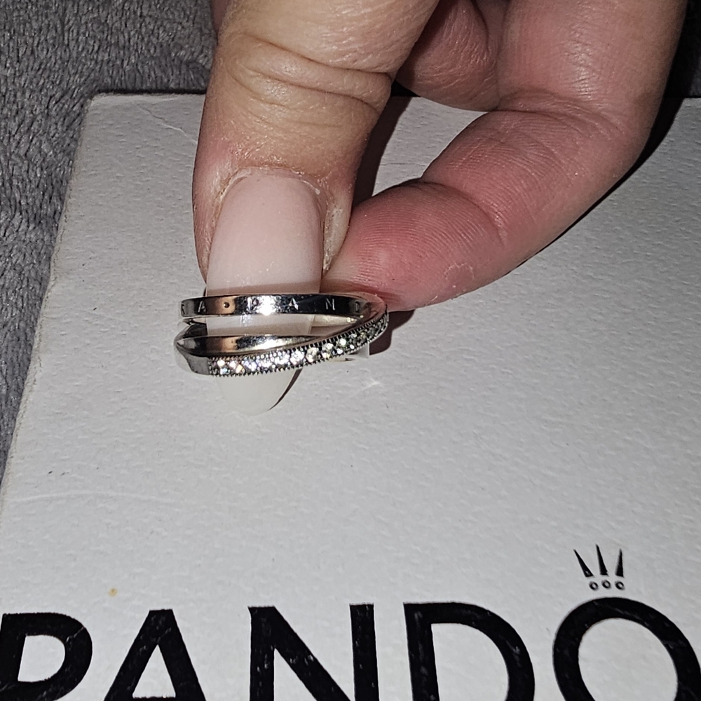 Pandora Triple Band Sparkling Sterling Silver Ring